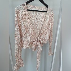 Whimsy + Row Evelyn Top -natural lady print